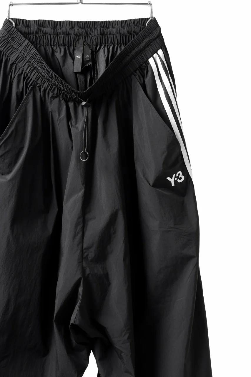 Y-3 Yohji Yamamoto THREE STRIPES SUPER WIDE PANTS / SILKY NYLON (BLACK) - Image 16