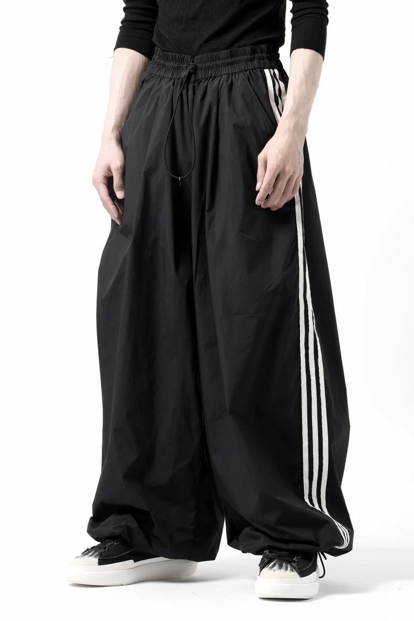 Y-3 Yohji Yamamoto THREE STRIPES SUPER WIDE PANTS / SILKY NYLON (BLACK) - Image 6