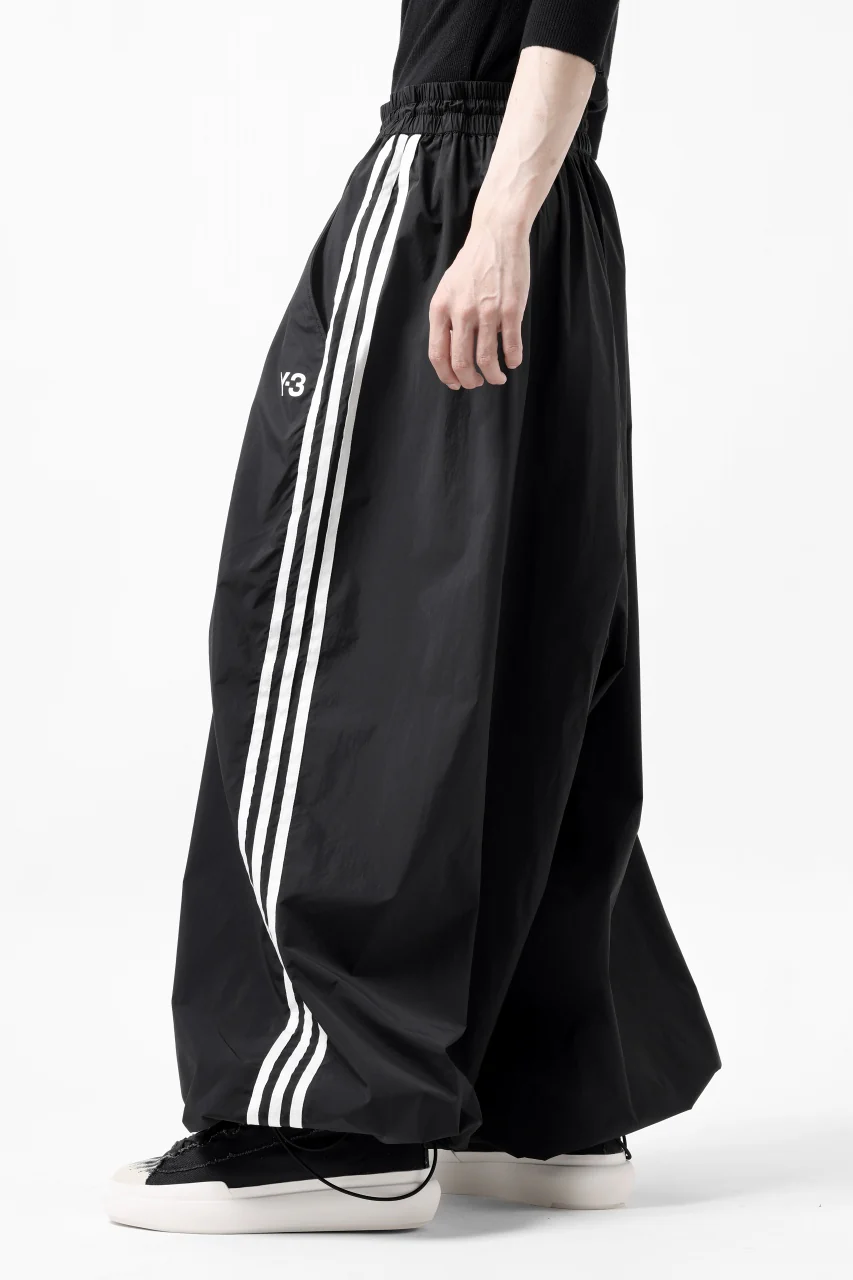 Y-3 Yohji Yamamoto THREE STRIPES SUPER WIDE PANTS / SILKY NYLON (BLACK) - Image 8