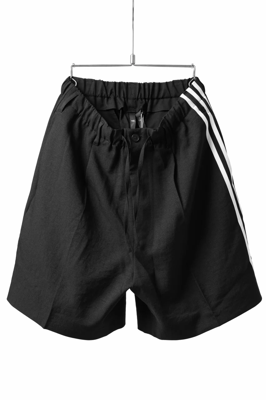 Y-3 Yohji Yamamoto THREE STRIPES TAILORED SHORTS (BLACK)