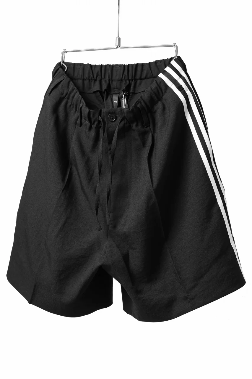 Y-3 Yohji Yamamoto THREE STRIPES TAILORED SHORTS (BLACK) - Image 13
