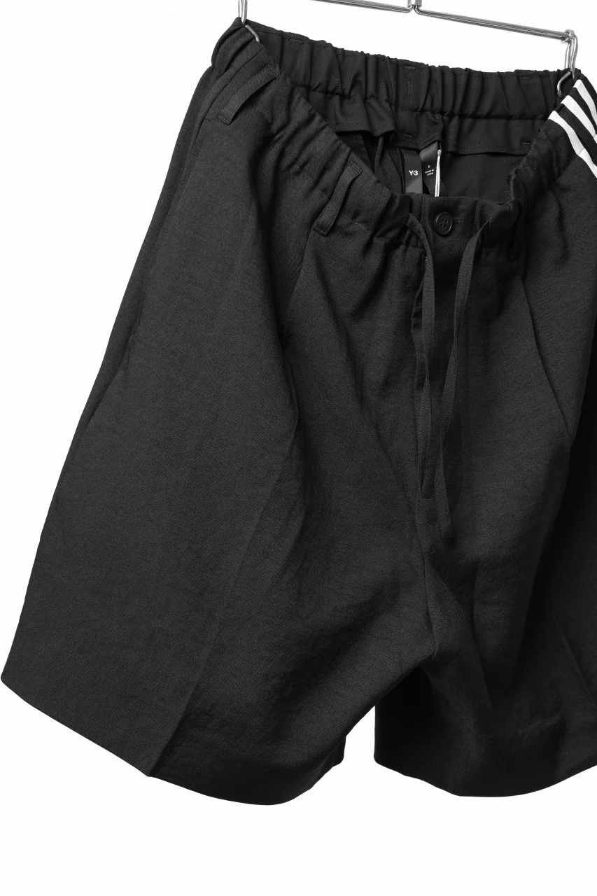Y-3 Yohji Yamamoto THREE STRIPES TAILORED SHORTS (BLACK) - Image 16