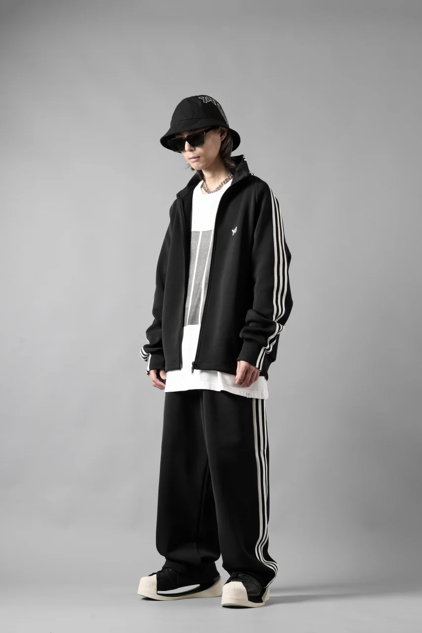 Y-3 Yohji Yamamoto THREE STRIPES TRACK PANTS (BLACK x OFF WHITE) - Image 30