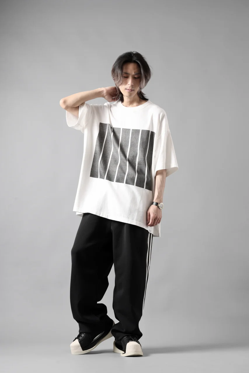 Y-3 Yohji Yamamoto THREE STRIPES TRACK PANTS (BLACK x OFF WHITE) - Image 33