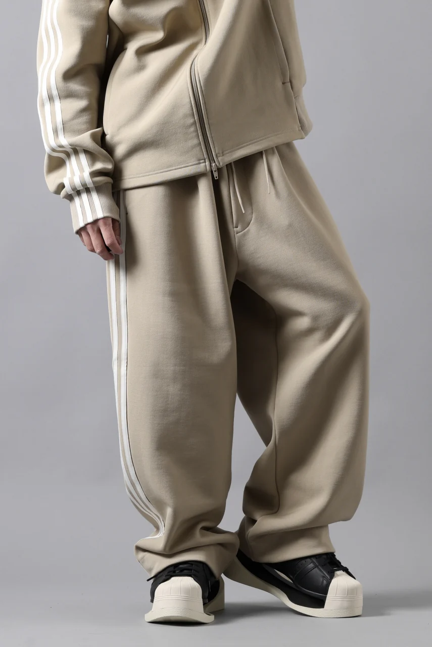 Y-3 Yohji Yamamoto THREE STRIPES TRACK PANTS (KHAKI x OFF WHITE) - Image 16