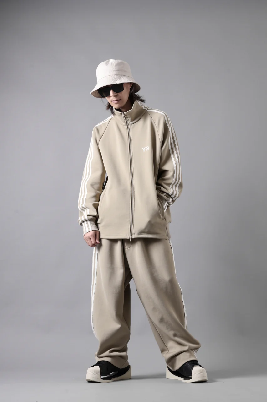 Y-3 Yohji Yamamoto THREE STRIPES TRACK PANTS (KHAKI x OFF WHITE) - Image 24