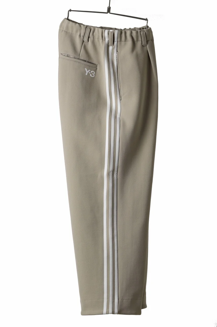 Y-3 Yohji Yamamoto THREE STRIPES TRACK PANTS (KHAKI x OFF WHITE) - Image 4