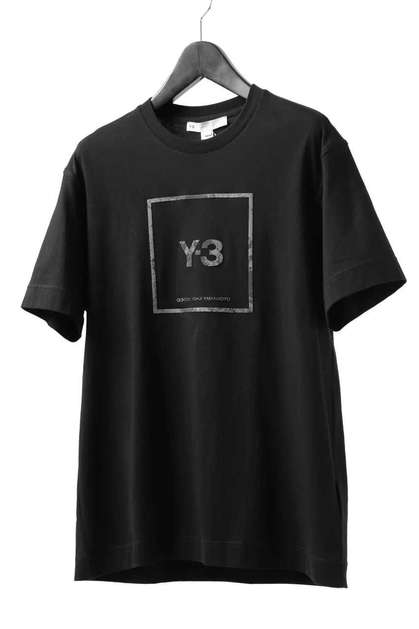 Y-3 Yohji Yamamoto U SQUARE LABEL GRAPHIC SS TEE / REFLECTION LOGO (BLACK) - Image 13