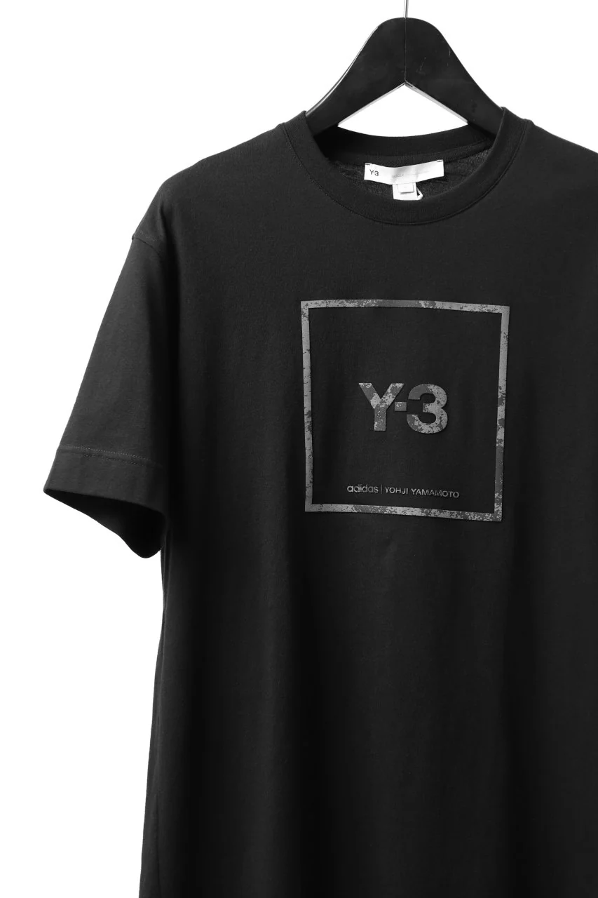 Y-3 Yohji Yamamoto U SQUARE LABEL GRAPHIC SS TEE / REFLECTION LOGO (BLACK) - Image 15