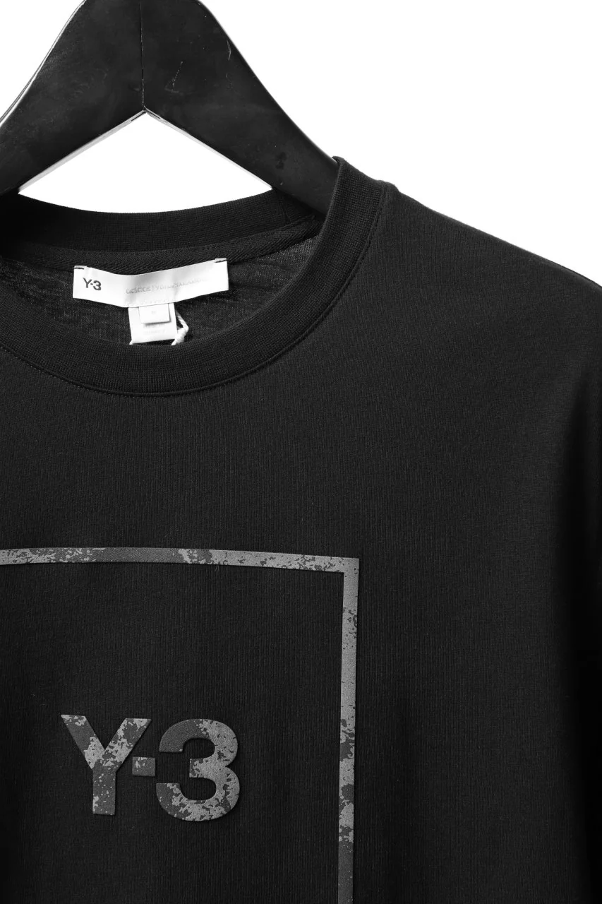 Y-3 Yohji Yamamoto U SQUARE LABEL GRAPHIC SS TEE / REFLECTION LOGO (BLACK) - Image 17