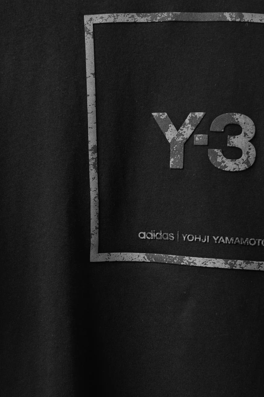 Y-3 Yohji Yamamoto U SQUARE LABEL GRAPHIC SS TEE / REFLECTION LOGO (BLACK) - Image 18