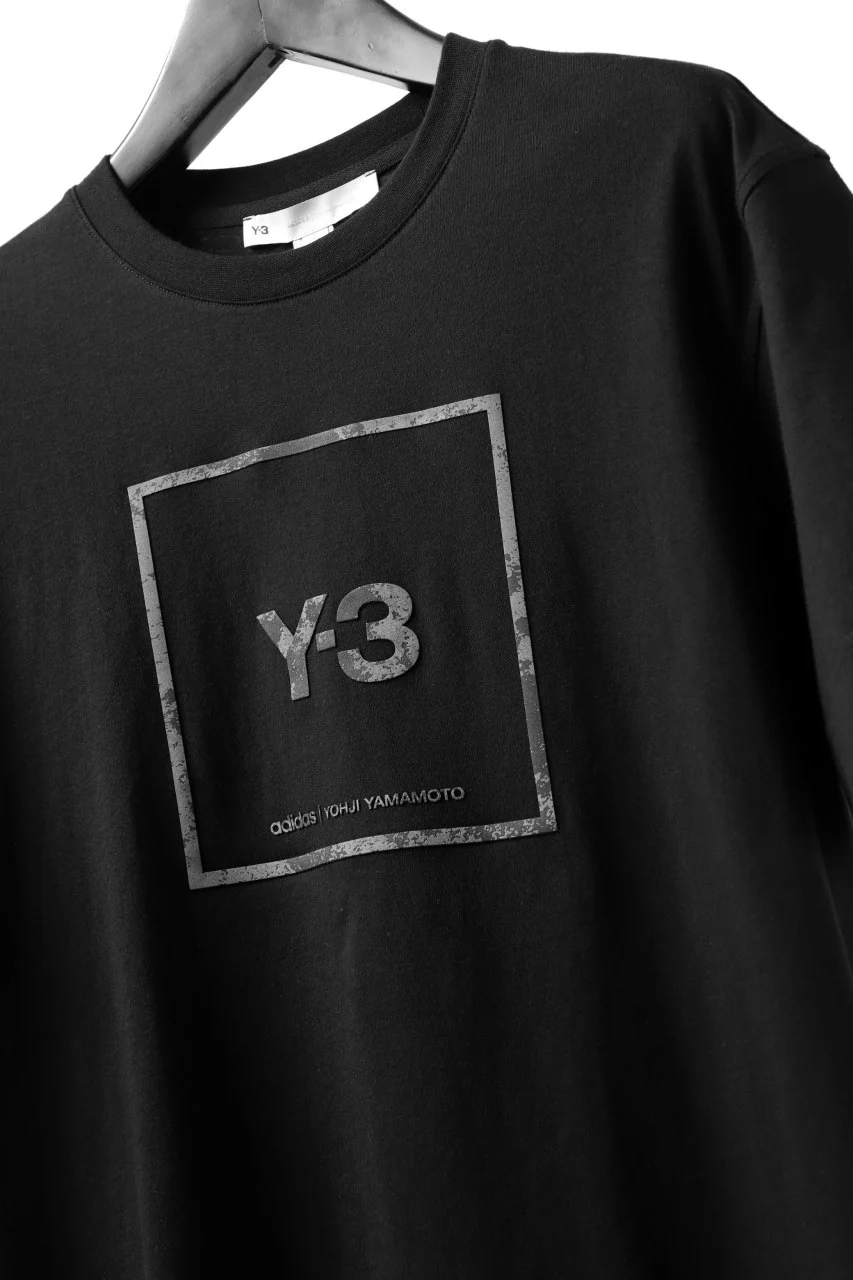 Y-3 Yohji Yamamoto U SQUARE LABEL GRAPHIC SS TEE / REFLECTION LOGO (BLACK) - Image 19