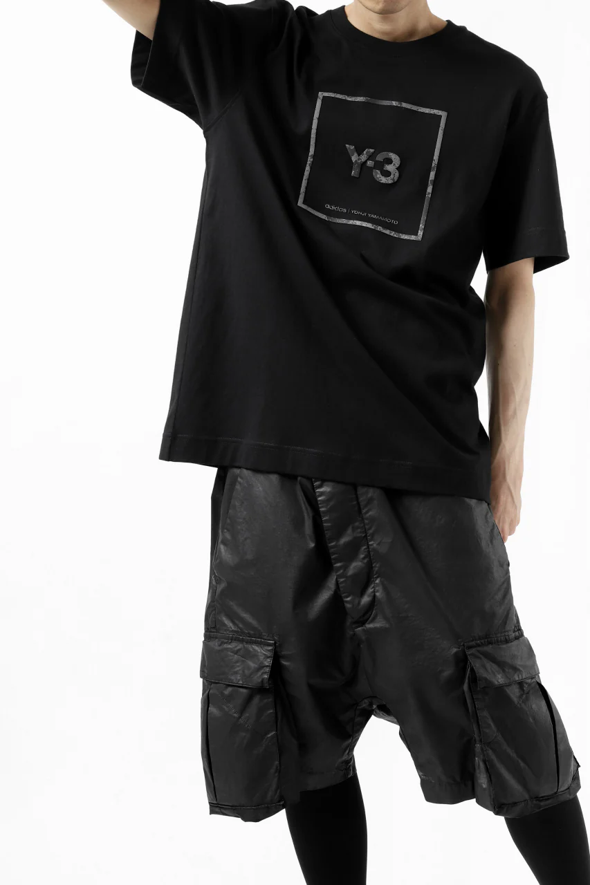 Y-3 Yohji Yamamoto U SQUARE LABEL GRAPHIC SS TEE / REFLECTION LOGO (BLACK) - Image 8