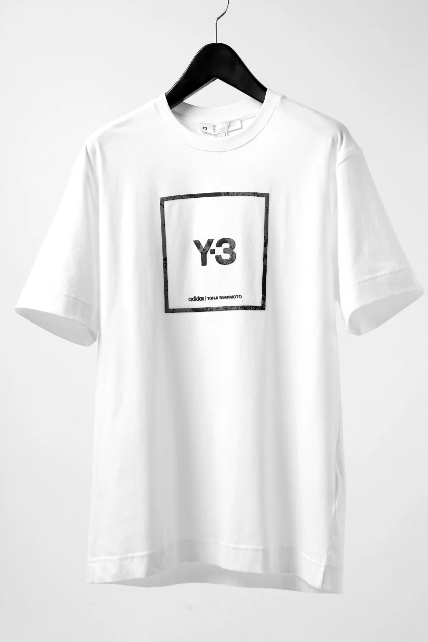Y-3 Yohji Yamamoto U SQUARE LABEL GRAPHIC SS TEE / REFLECTION LOGO (WHITE) - Image 12