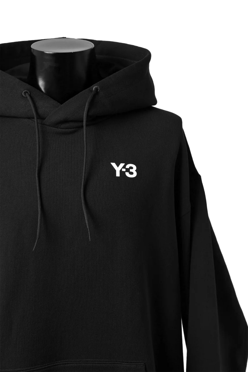 Y-3 Yohji Yamamoto UNISEX CHEST LOGO HOODIE PARKA / FRENCH TERRY (BLACK) - Image 10