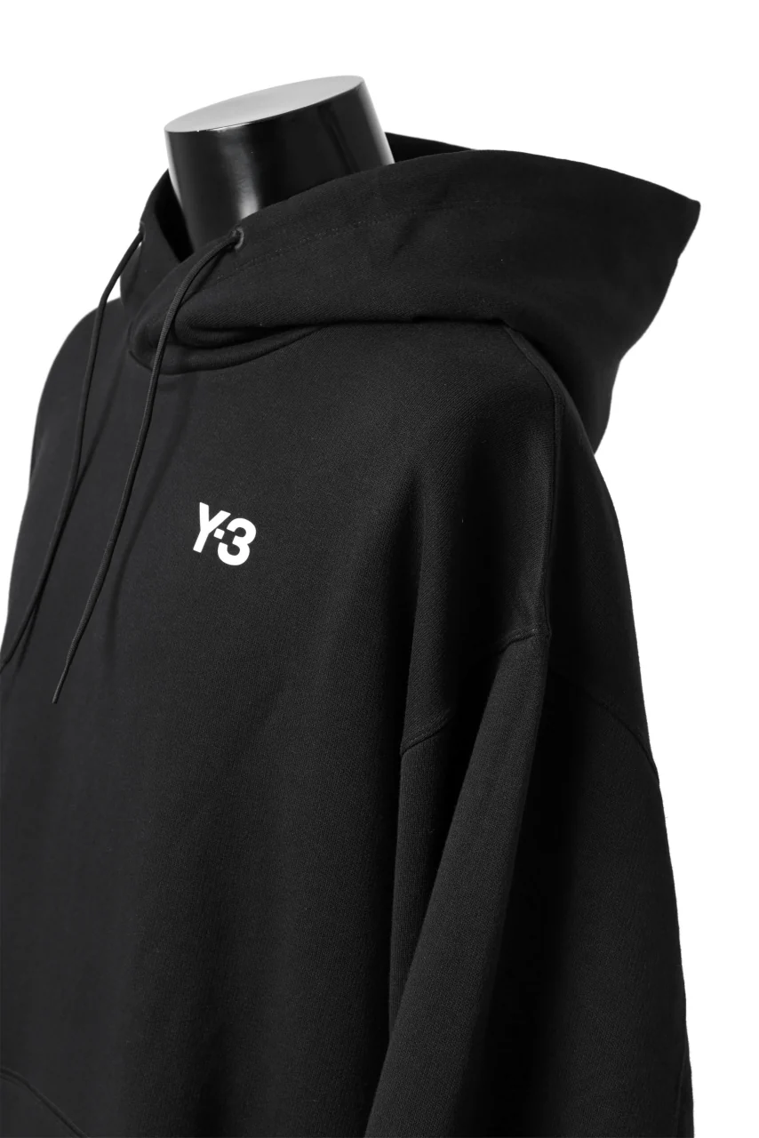 Y-3 Yohji Yamamoto UNISEX CHEST LOGO HOODIE PARKA / FRENCH TERRY (BLACK) - Image 13
