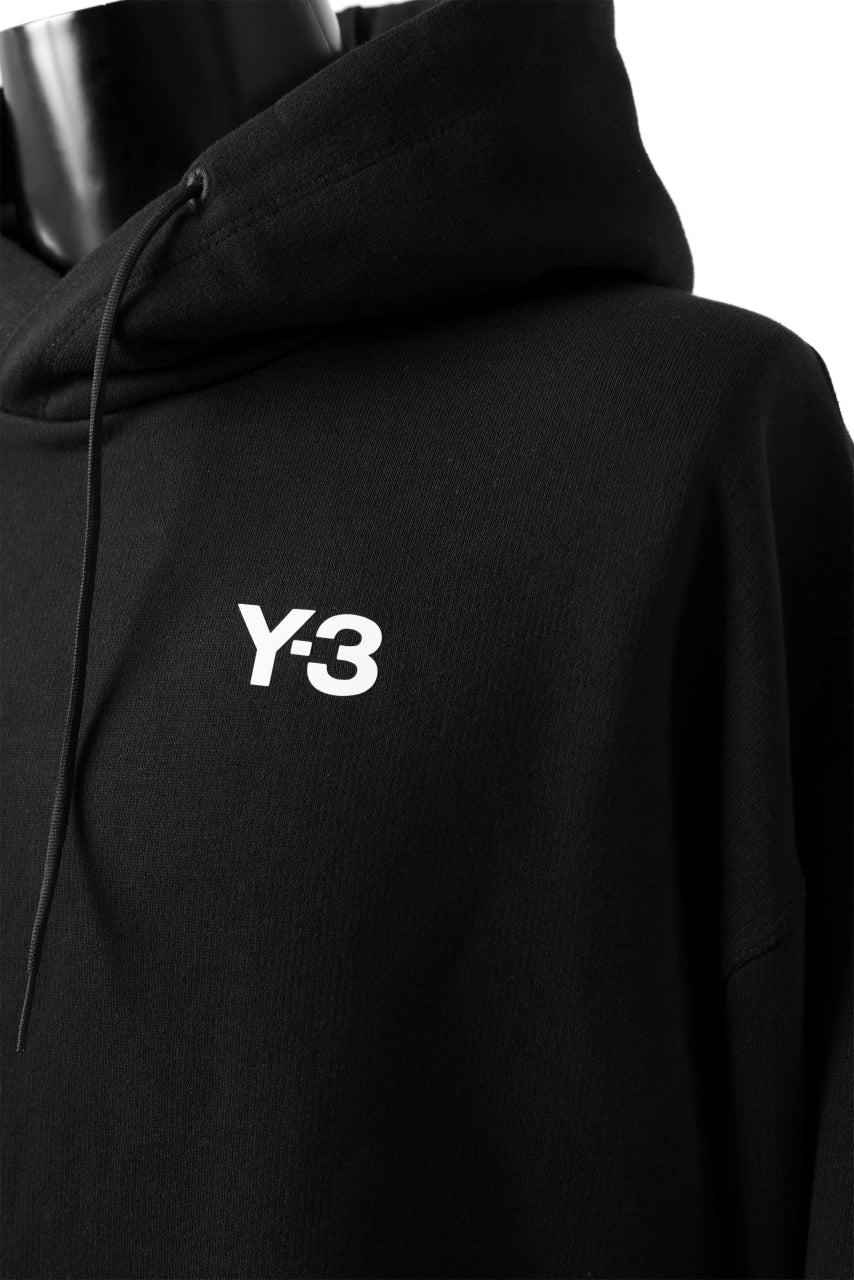 Y-3 Yohji Yamamoto UNISEX CHEST LOGO HOODIE PARKA / FRENCH TERRY (BLACK) - Image 15