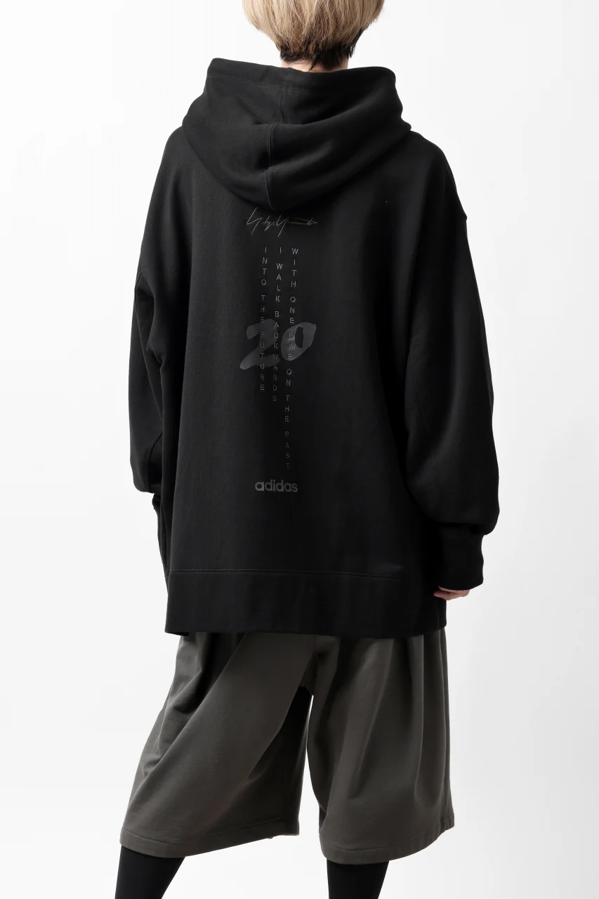 Y-3 Yohji Yamamoto UNISEX CHEST LOGO HOODIE PARKA / FRENCH TERRY (BLACK) - Image 2