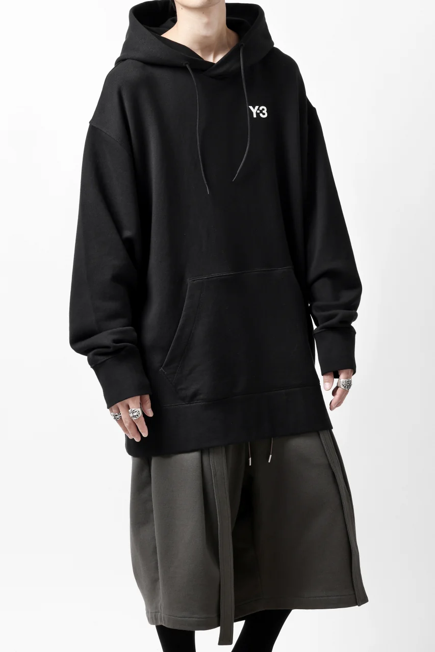 Y-3 Yohji Yamamoto UNISEX CHEST LOGO HOODIE PARKA / FRENCH TERRY (BLACK) - Image 21