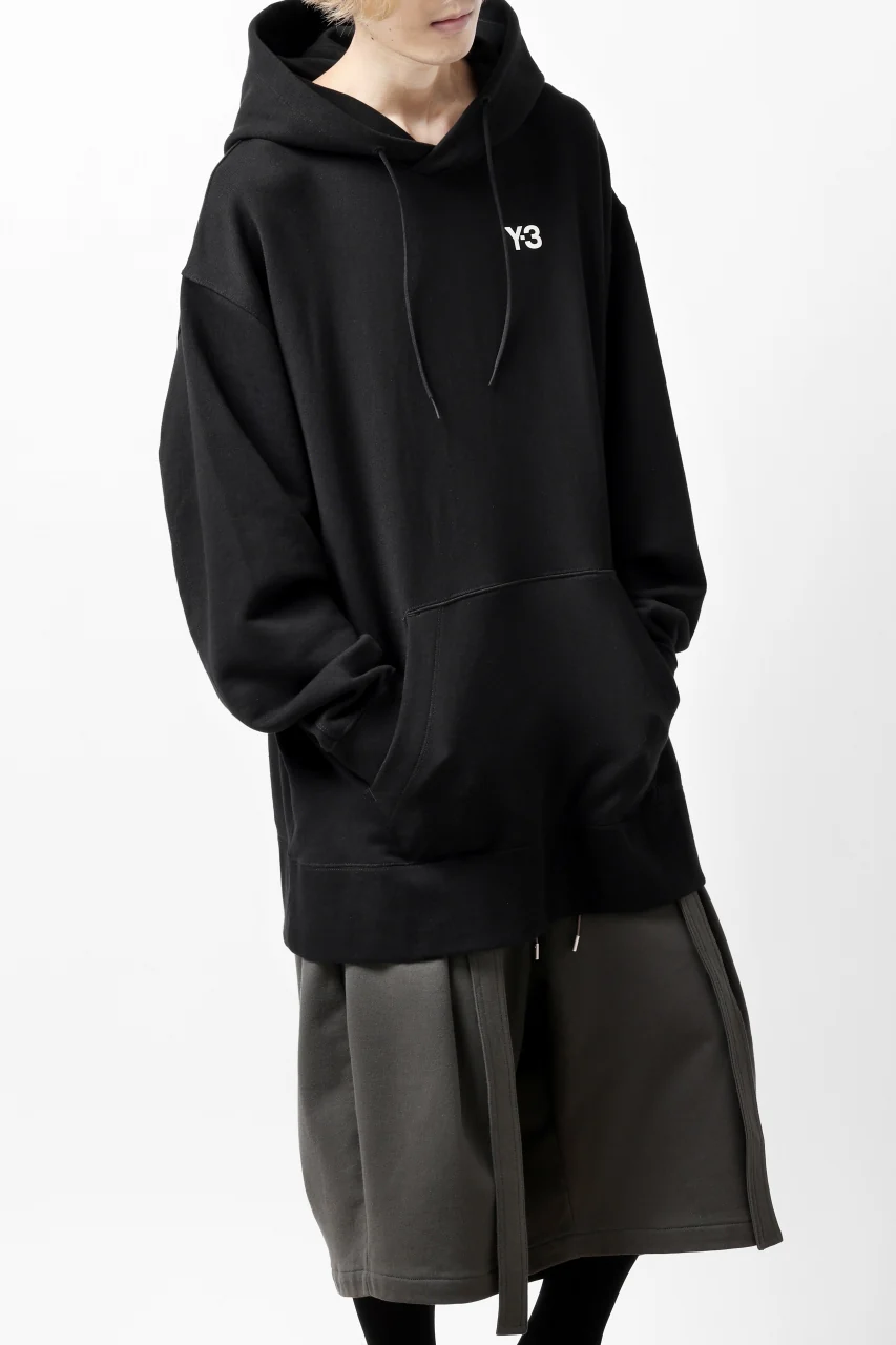 Y-3 Yohji Yamamoto UNISEX CHEST LOGO HOODIE PARKA / FRENCH TERRY (BLACK) - Image 22