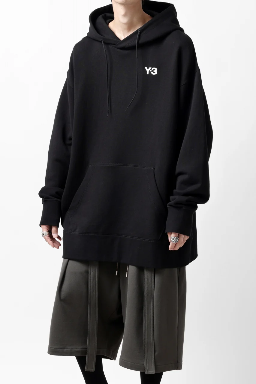 Y-3 Yohji Yamamoto UNISEX CHEST LOGO HOODIE PARKA / FRENCH TERRY (BLACK) - Image 23