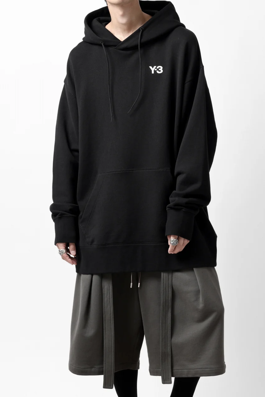 Y-3 Yohji Yamamoto UNISEX CHEST LOGO HOODIE PARKA / FRENCH TERRY (BLACK) - Image 24