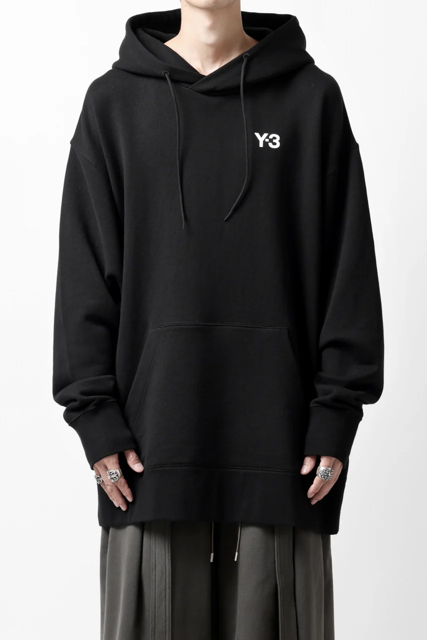 Y-3 Yohji Yamamoto UNISEX CHEST LOGO HOODIE PARKA / FRENCH TERRY (BLACK) - Image 28