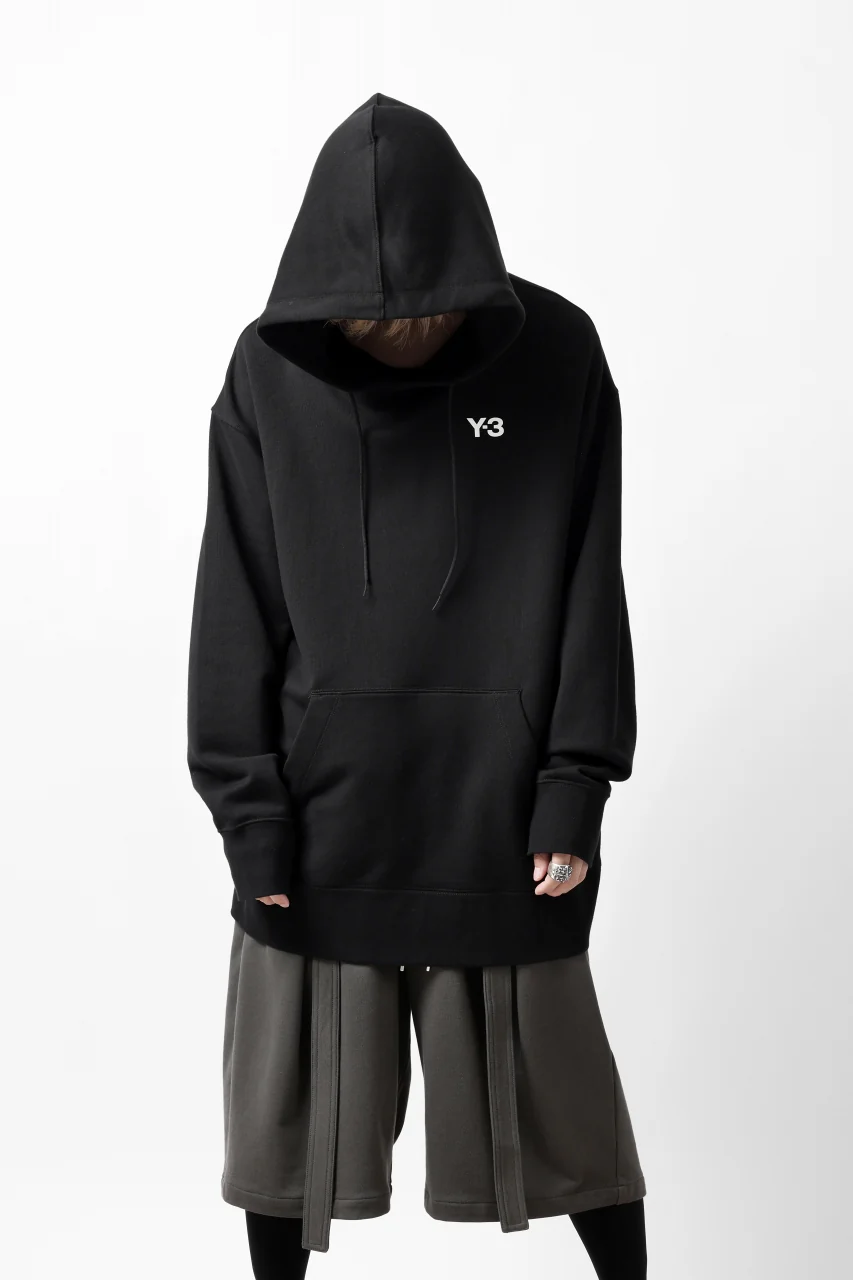 Y-3 Yohji Yamamoto UNISEX CHEST LOGO HOODIE PARKA / FRENCH TERRY (BLACK) - Image 29