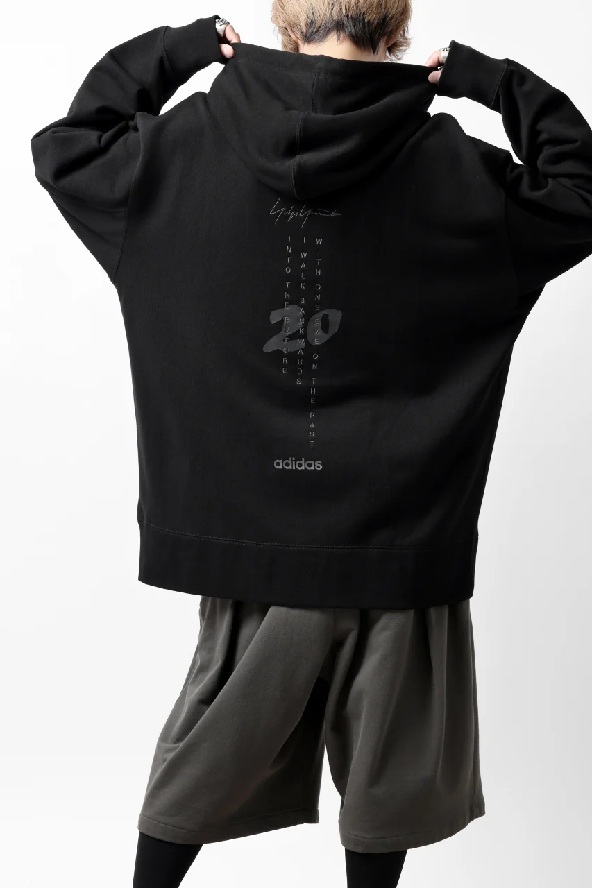 Y-3 Yohji Yamamoto UNISEX CHEST LOGO HOODIE PARKA / FRENCH TERRY (BLACK) - Image 3