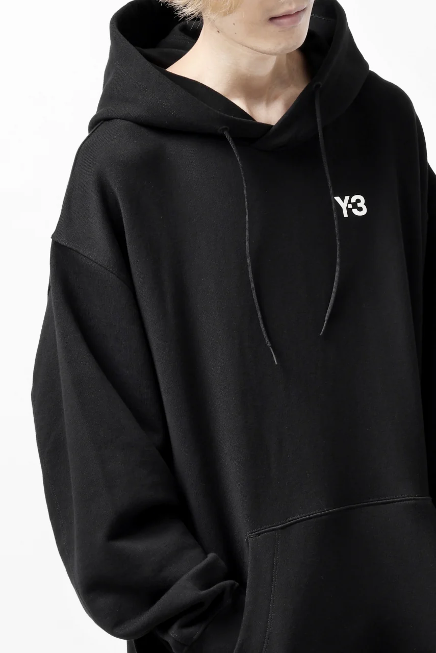Y-3 Yohji Yamamoto UNISEX CHEST LOGO HOODIE PARKA / FRENCH TERRY (BLACK) - Image 33