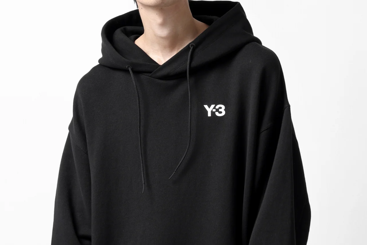 Y-3 Yohji Yamamoto UNISEX CHEST LOGO HOODIE PARKA / FRENCH TERRY (BLACK) - Image 34
