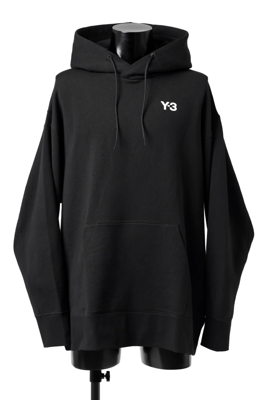 Y-3 Yohji Yamamoto UNISEX CHEST LOGO HOODIE PARKA / FRENCH TERRY (BLACK) - Image 6