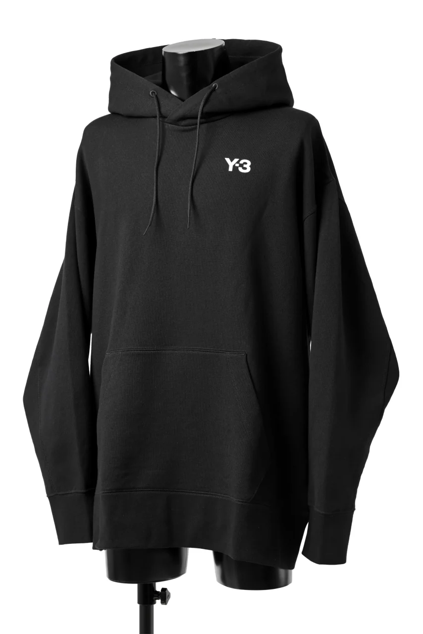 Y-3 Yohji Yamamoto UNISEX CHEST LOGO HOODIE PARKA / FRENCH TERRY (BLACK) - Image 7