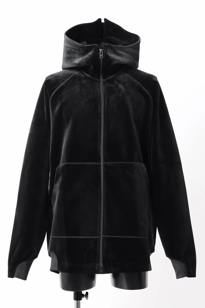 Y-3 Yohji Yamamoto VELVET FULL ZIP HOODIE (BLACK) - Image 2