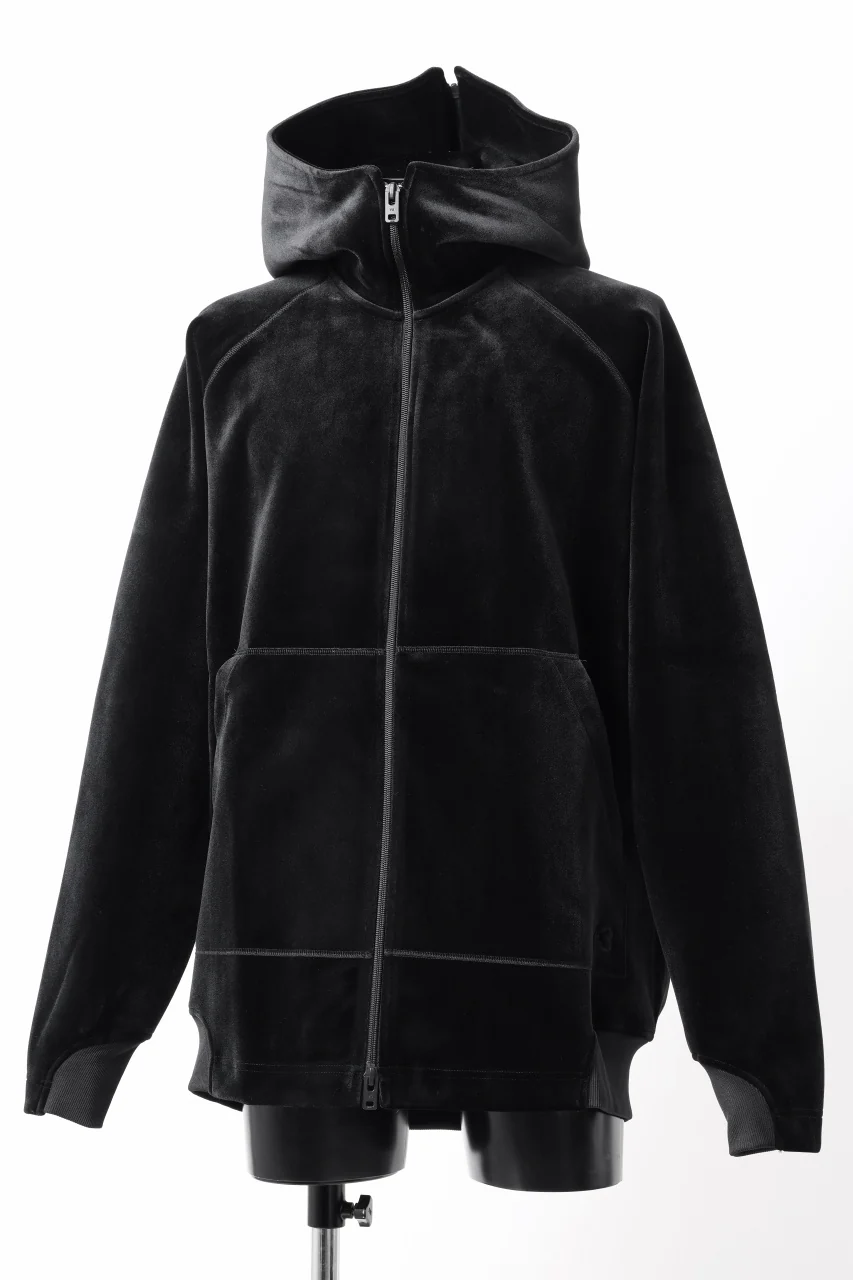 Y-3 Yohji Yamamoto VELVET FULL ZIP HOODIE (BLACK) - Image 3