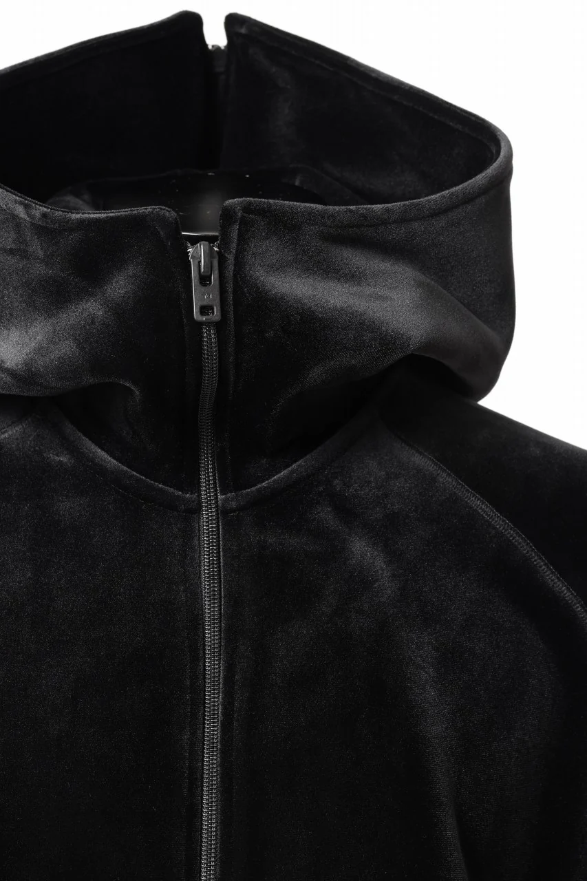 Y-3 Yohji Yamamoto VELVET FULL ZIP HOODIE (BLACK) - Image 7