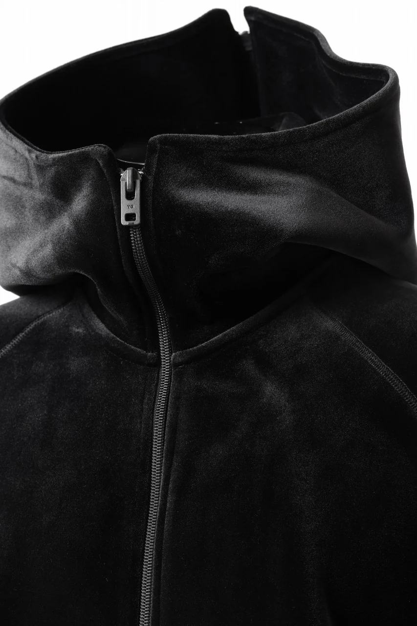 Y-3 Yohji Yamamoto VELVET FULL ZIP HOODIE (BLACK) - Image 8