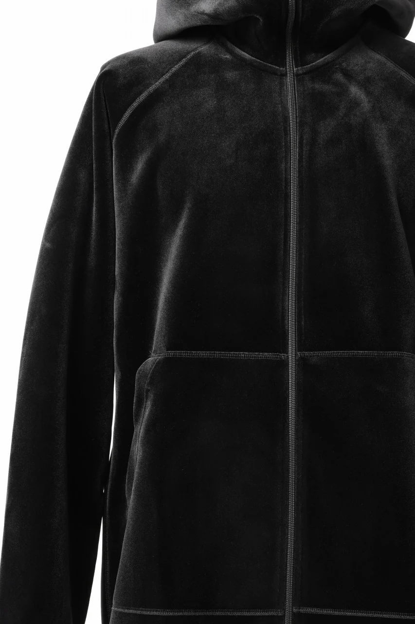 Y-3 Yohji Yamamoto VELVET FULL ZIP HOODIE (BLACK) - Image 9