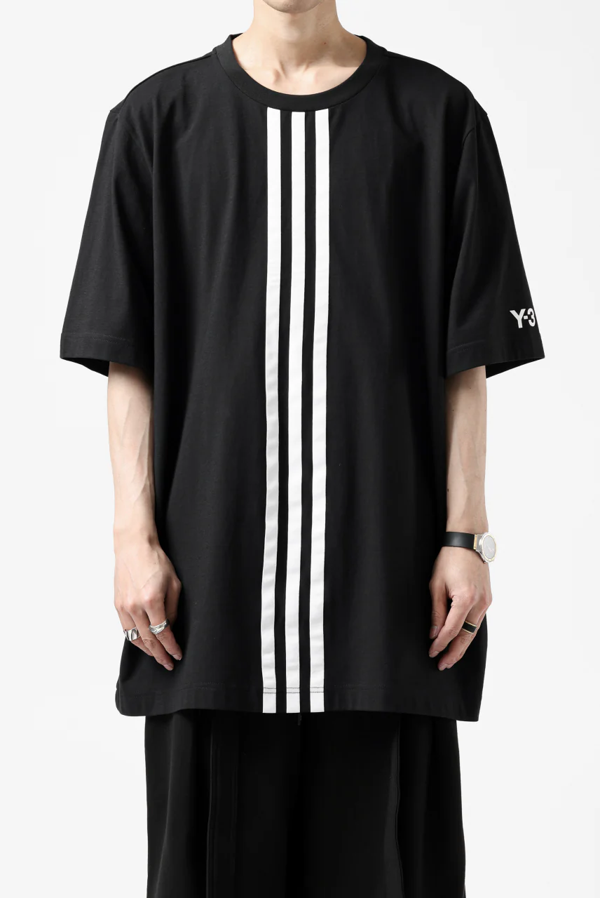 Y-3 Yohji Yamamoto VERTICAL STRIPES REGULAR TOPS (BLACK) - Image 19