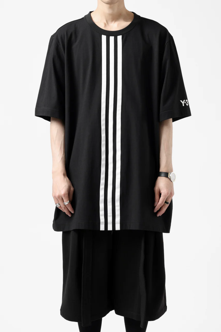 Y-3 Yohji Yamamoto VERTICAL STRIPES REGULAR TOPS (BLACK) - Image 2