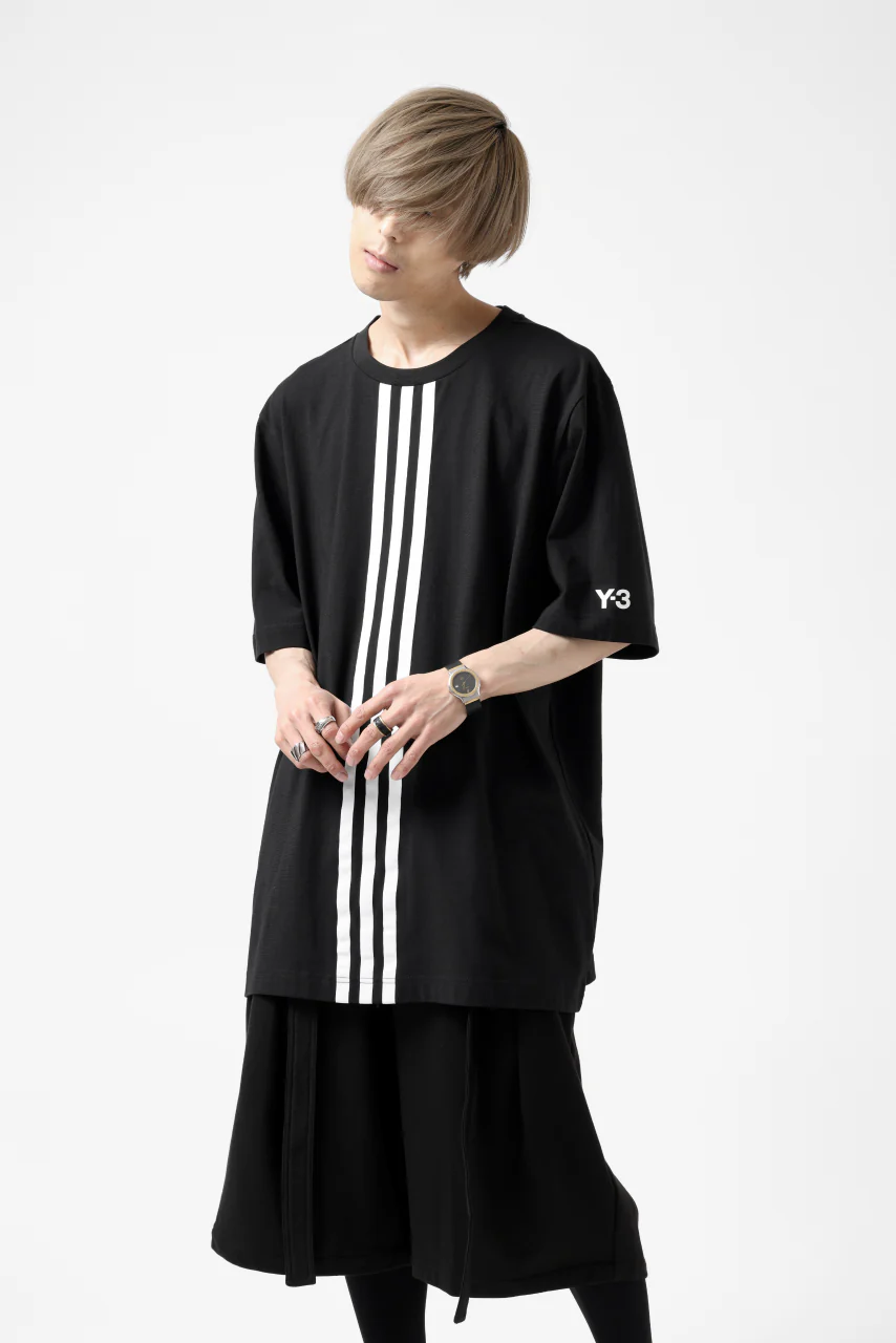 Y-3 Yohji Yamamoto VERTICAL STRIPES REGULAR TOPS (BLACK) - Image 23