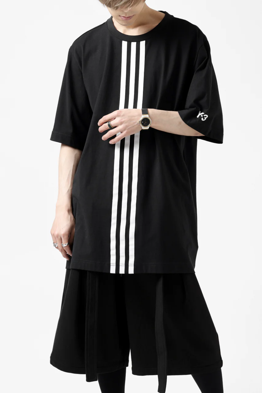 Y-3 Yohji Yamamoto VERTICAL STRIPES REGULAR TOPS (BLACK) - Image 4