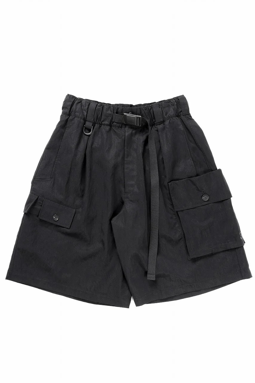 Y-3 Yohji Yamamoto WASH TWILL SHORTS (BLACK)