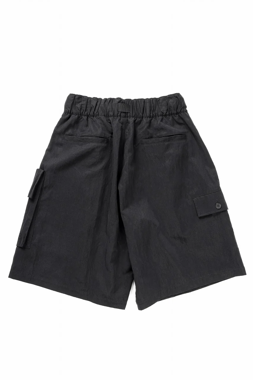Y-3 Yohji Yamamoto WASH TWILL SHORTS (BLACK) - Image 3