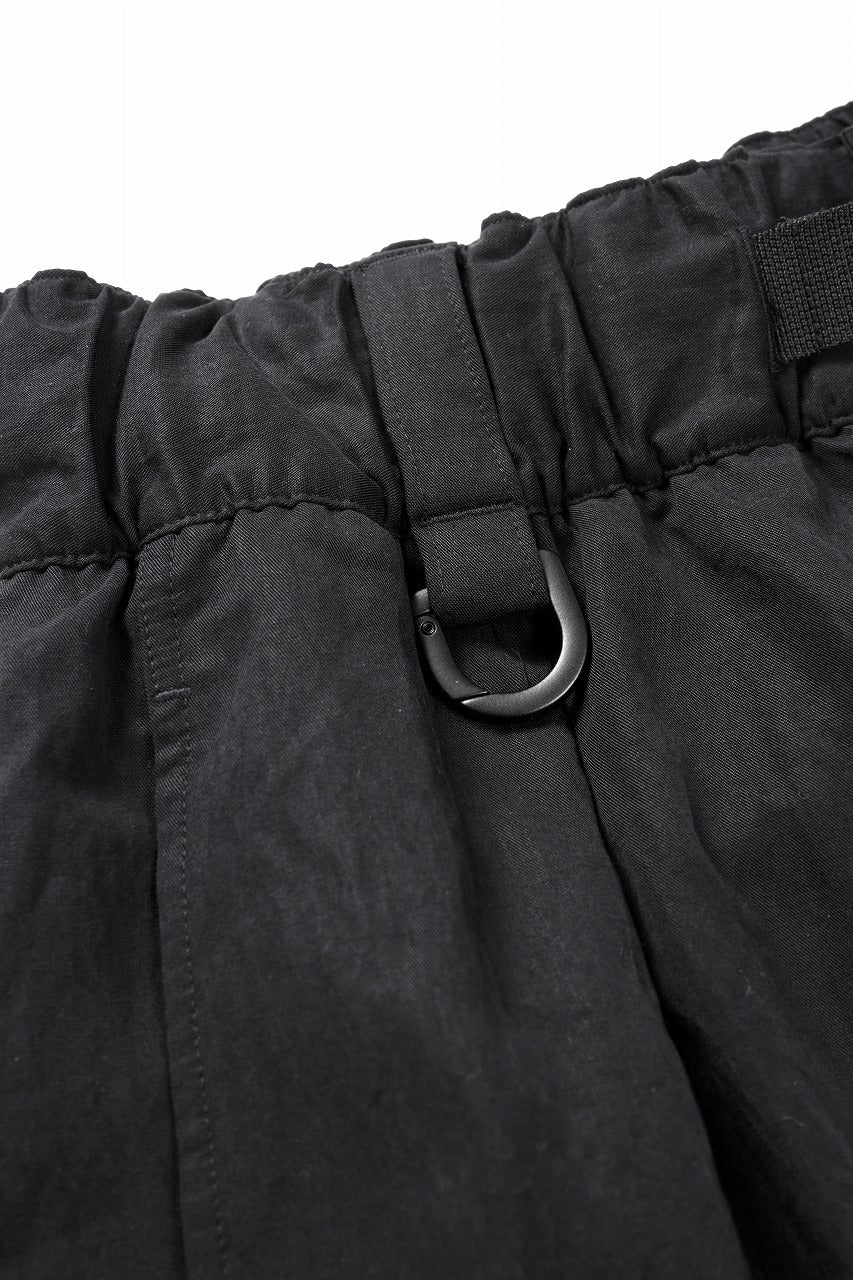 Y-3 Yohji Yamamoto WASH TWILL SHORTS (BLACK) - Image 7