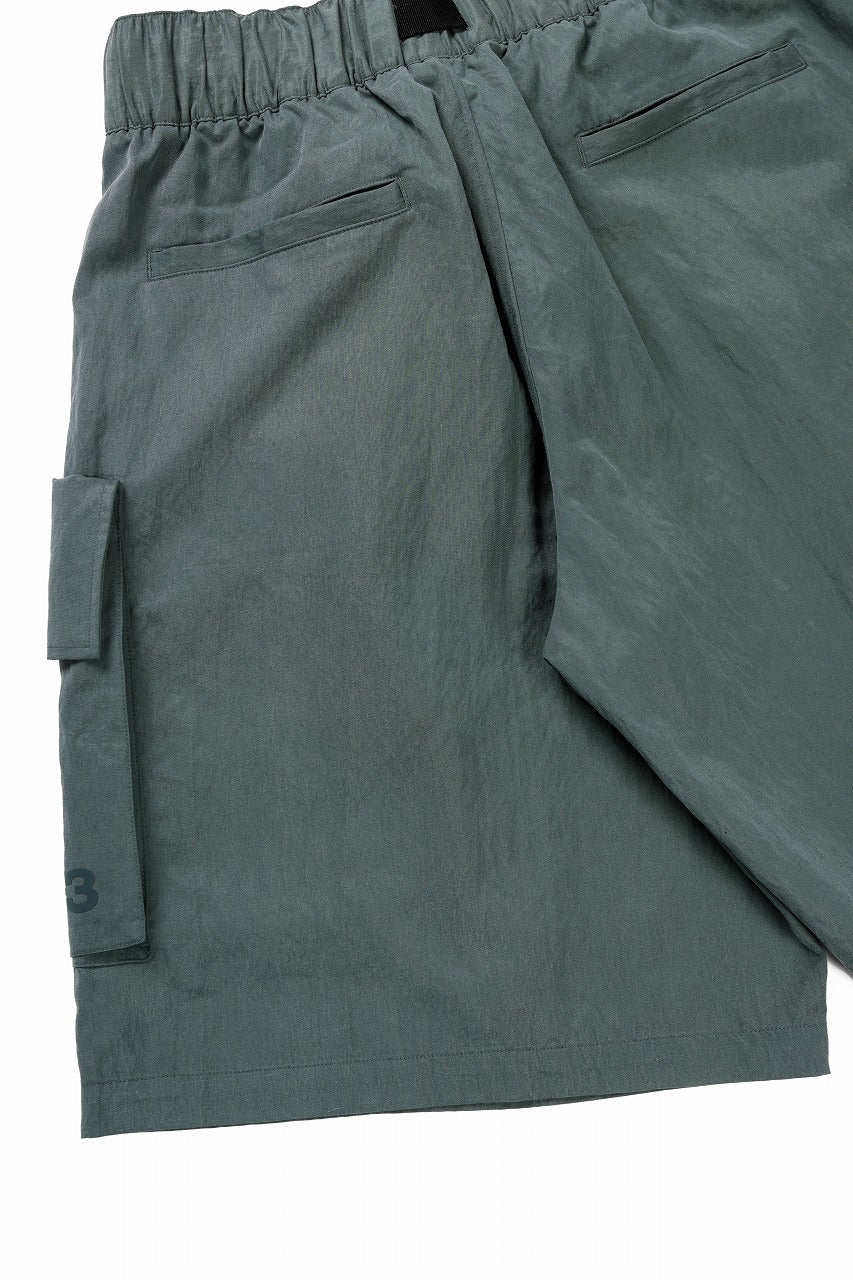 Y-3 Yohji Yamamoto WASH TWILL SHORTS (GREEN OXIDE) - Image 11