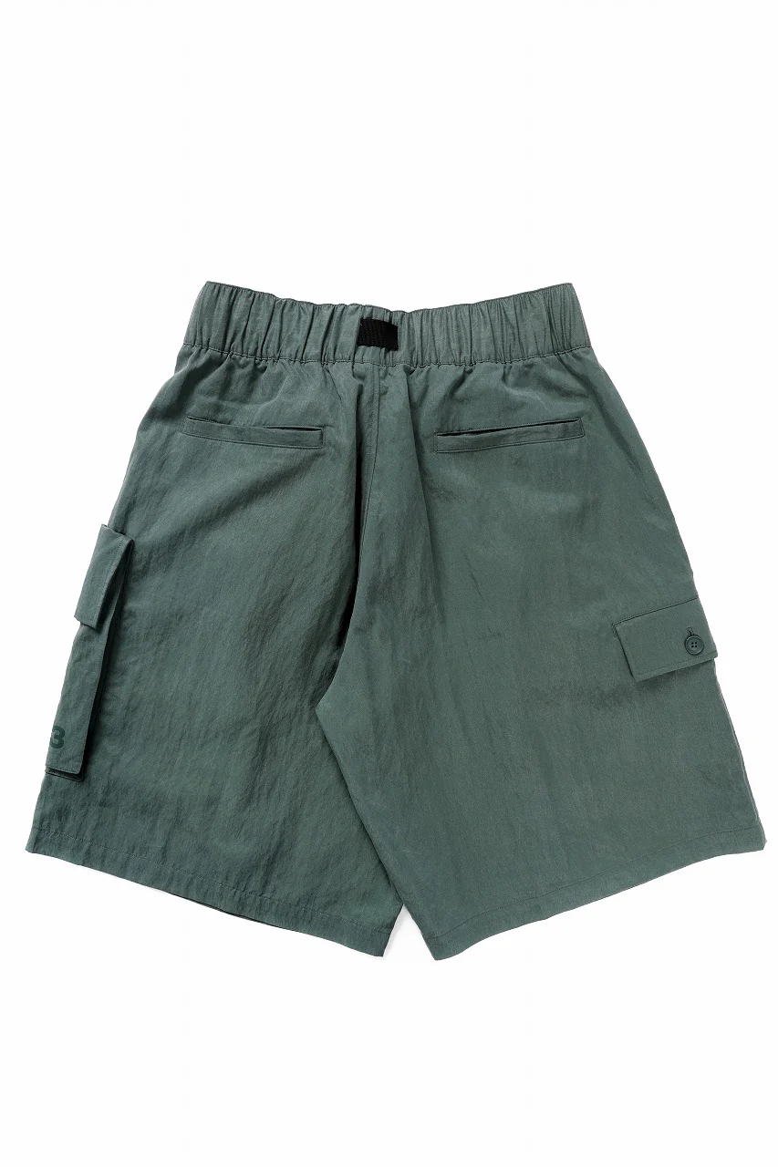Y-3 Yohji Yamamoto WASH TWILL SHORTS (GREEN OXIDE) - Image 3
