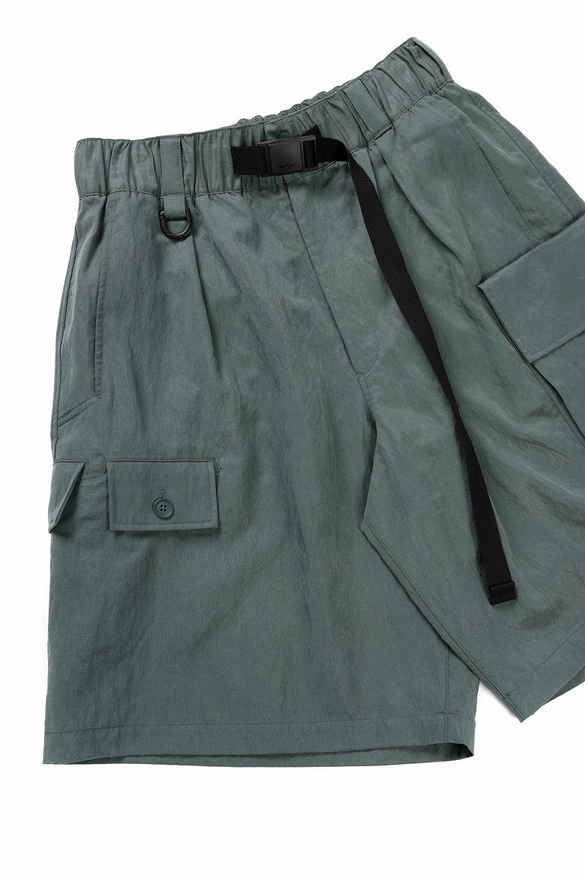 Y-3 Yohji Yamamoto WASH TWILL SHORTS (GREEN OXIDE) - Image 5