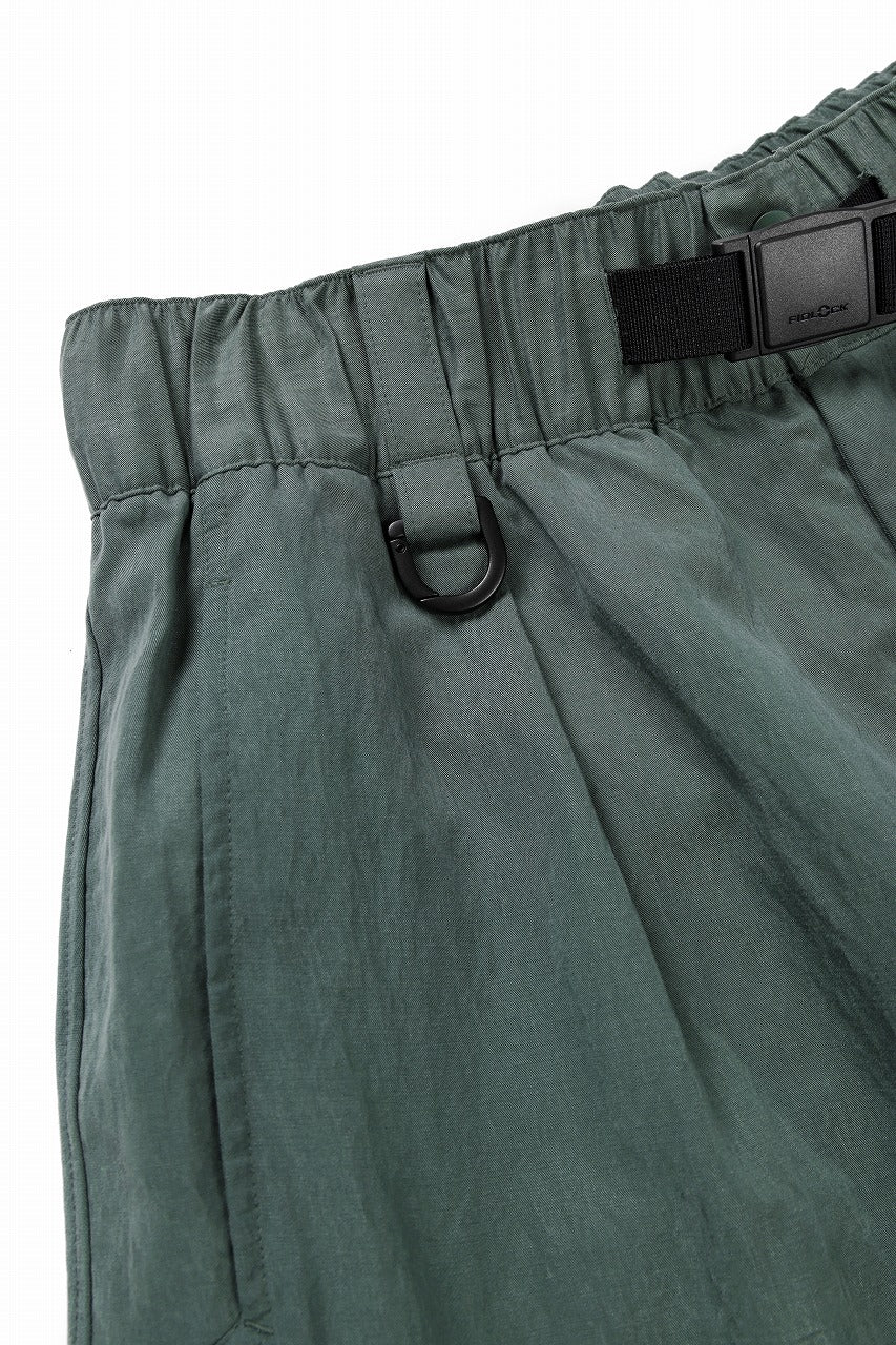 Y-3 Yohji Yamamoto WASH TWILL SHORTS (GREEN OXIDE) - Image 6