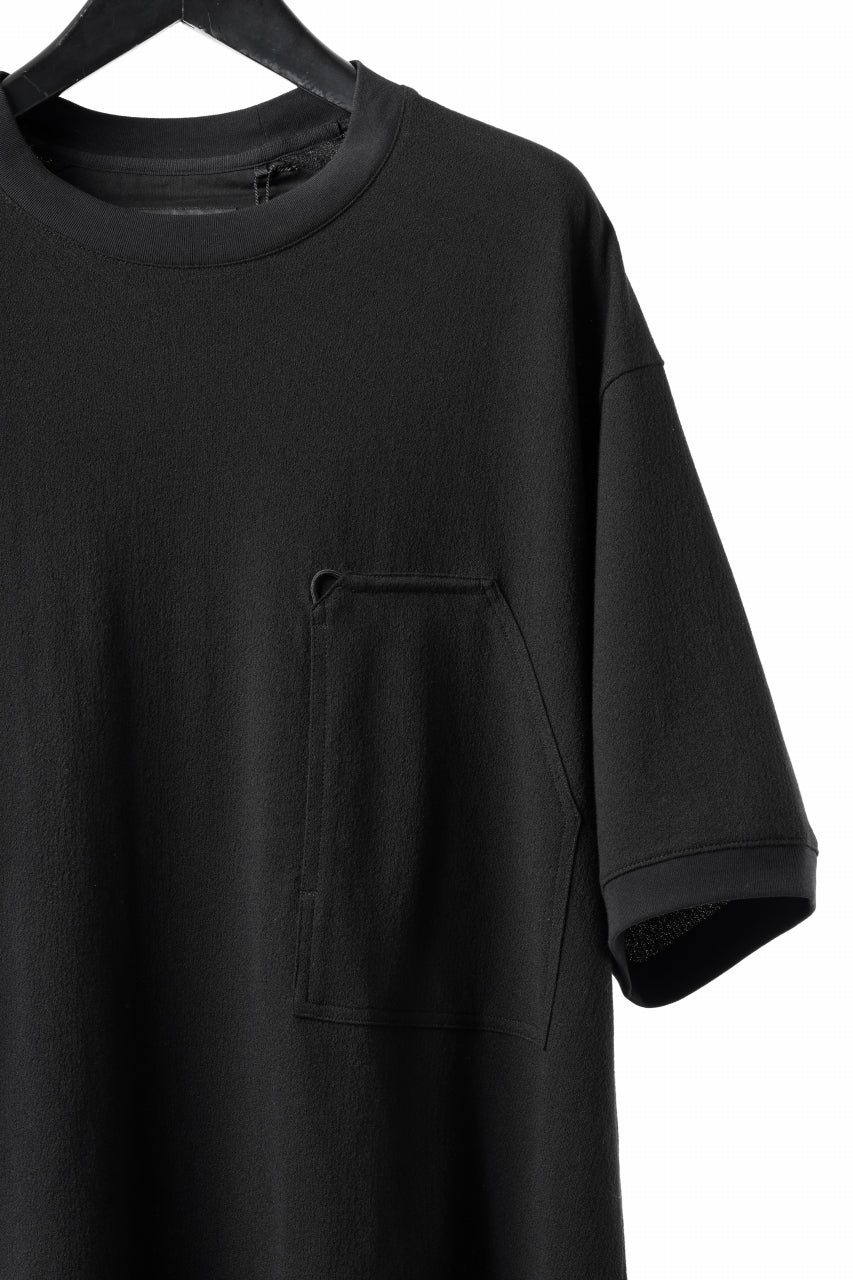 Y-3 Yohji Yamamoto WORK WEAR TEE / CREPE COTTON JERSEY (BLACK) - Image 4